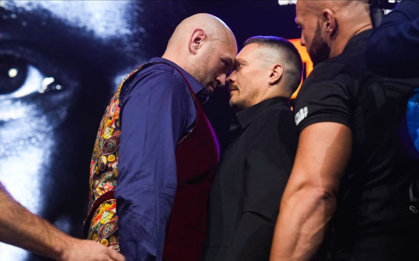 Олександр Усик відреагував на зухвалу поведінку Ф'юрі під час їхньої битви поглядів: "Не торкайся до мене"
