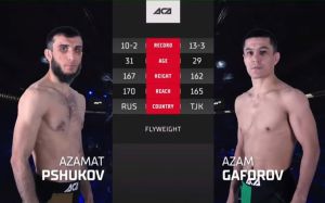 Відео бою Азамат Пшуков - Азам Гафоров ACA 150